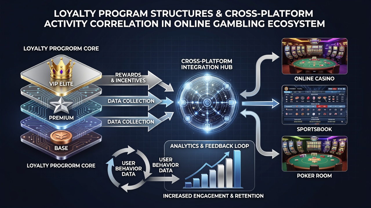 Analytics dashboard displaying cross-platform user activity metrics and loyalty tier progression charts