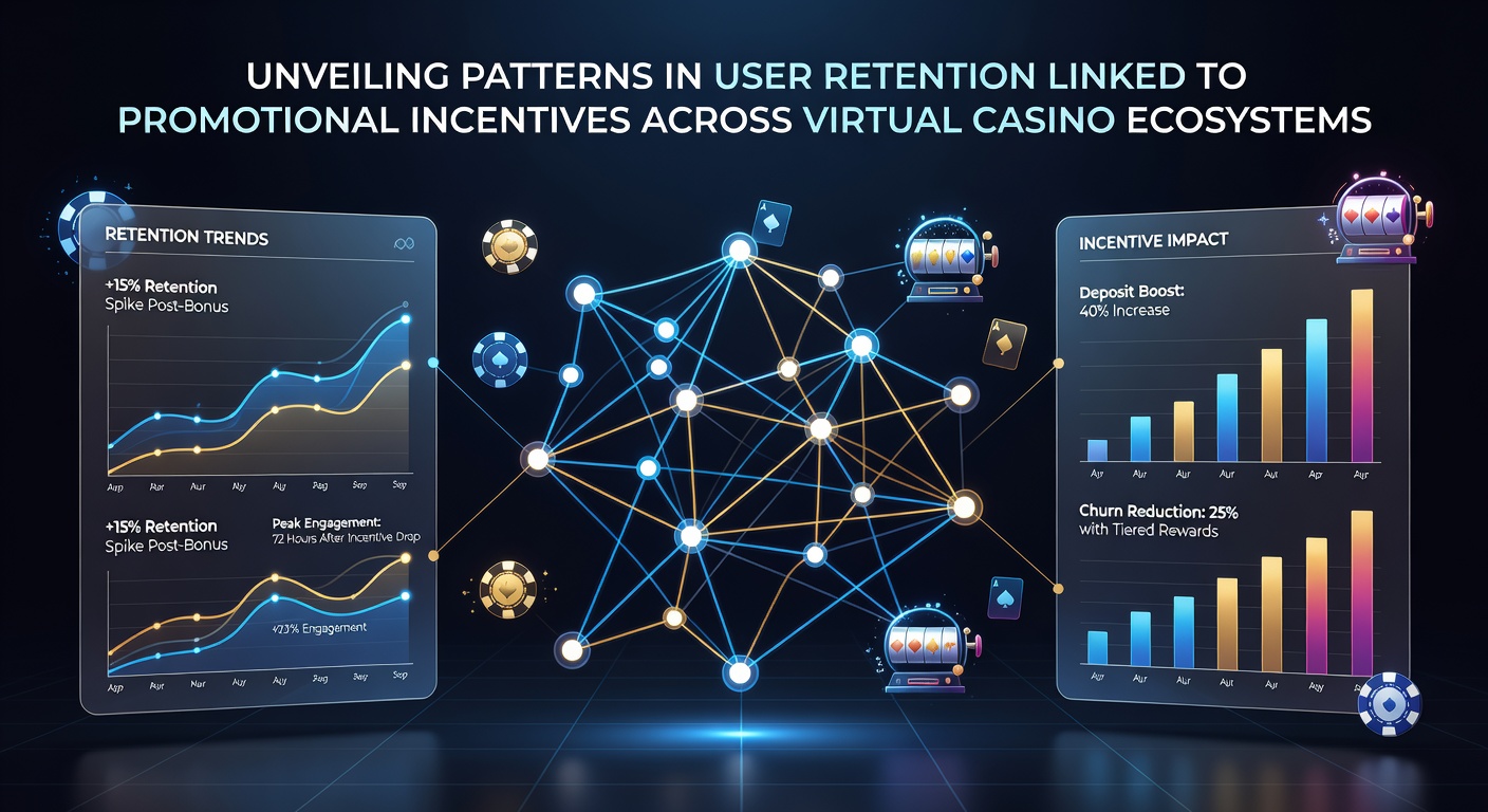 Data visualization showing user retention trends tied to promotional incentives in virtual casino platforms